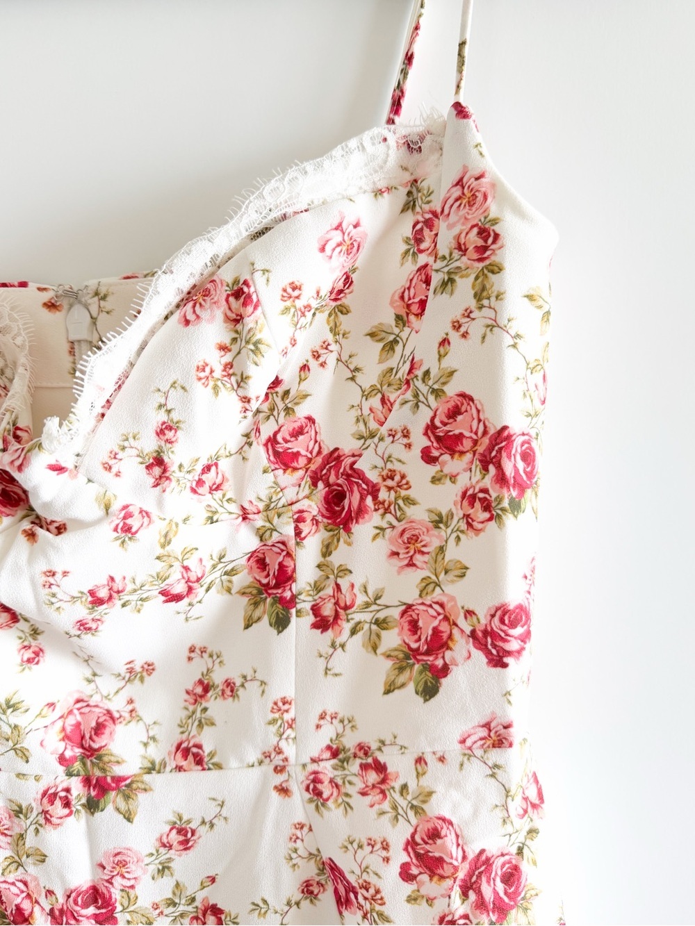 House of CB Cream Midi Slip Dress Rose Print - Picture 5 of 16